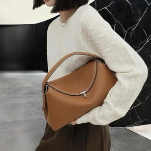 Vintage Schultertasche aus genarbtem Leder - Vintage Schultertasche - Elegante Geldbörse für Frauen - Jeden Tag