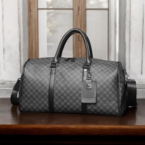 Grand sac de voyage en cuir vintage, sac polochon à bandoulière, sac de week-end en cuir rétro fait main pour homme et femme