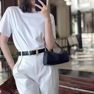 Beutel aus veganem Leder, Vintage-inspirierte kleine Handtasche, minimalistische Mini-PU-Einkaufstasche
