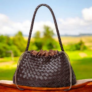 Handgefertigte gewebte Leder Tragetasche - Große HOBO Tasche für Frauen, Boho Schultertasche, Sommer Strand & Reise Geldbörse