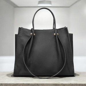 Extra Große Leder-Einkaufstasche - Übergroße Reise- und Einkaufstasche, Schultertasche für Frauen, Echtleder-Handtasche für Arbeit oder Wochenende