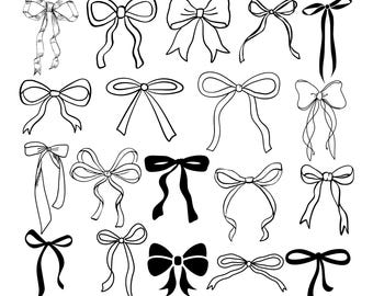 Black Bow SVG Bundle, Ribbon Bow Svg, Coquette Bow Svg, Bow Tie SVG, Ribbon Bow Clipart, SVG Files For Cricut, Instant Download, Silhouette