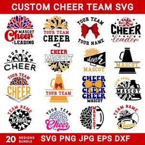 20 Benutzerdefinierte Jubeln Sie Team-Svg-Bundle, jubeln Sie Sog-Bundle, Benutzerdefinierte jubeln Sie Sombre-Svg-Png, Benutzerdefinierte Jubeln Sie Teamname-Shirt-Svg, Cricut-Schnitt-Dateien, Sofortiger Download