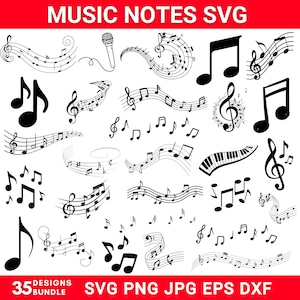Musical Notes Svg Png Bundle, Music Notes Svg, Music Notes Svg Bundle, Music Notes Clipart, Music Symbols Svg, Cricut, Instant Download