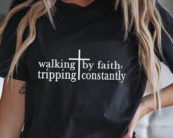 Wandelen door geloof, voortdurend struikelen Svg: christelijk inspirerend ontwerp (digitale download