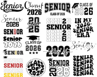 Senior 2026 Svg Bundle, Graduation Designs, Class Of 2026 Svg Bundle, Class 14 Cap Svg, Graduate 2026 CutFiles, Graduation Silhouette Cricut