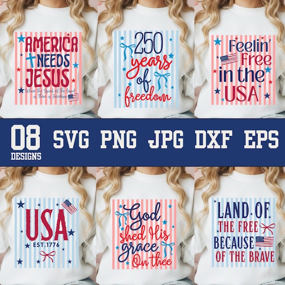 USA 250th Anniversary SVG Bundle, Patriotic PNG Designs, America 250 Years 1776–2026, We The People Svg, Independence Day Png