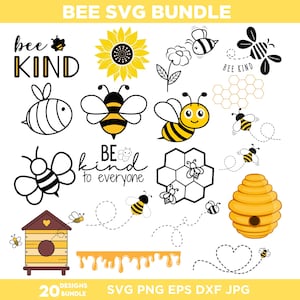 Bee Svg Bundle, Bee Hive Svg, Honeycomb Svg, Bee Clipart, Honey Bee Svg, Queen Bee Svg, Cute Bee Svg, Instant Download, Silhouette, Vector