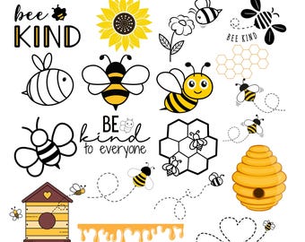 Bee Svg Bundle, Cute Bee Clipart, Queen Bee Svg, Honey Svg, Bee Png Bundle, Bee Pun Svg, Bee Hive Svg, Bee Lover Svg, Flying Bee