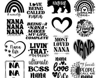 Nana Svg Bundle, Nana Png, Blessed Nana Svg, Nana Life Svg, Gift For Nana, Grandfather Svg, Family Svg, Grandkids Svg, Digital Download