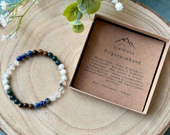 PILGERARMBAND für den JAKOBSWEG – Schutzsteine für die Reise | Mutmacher|  Glücksbringer | Kraftarmband | Schutz | Edelstein |