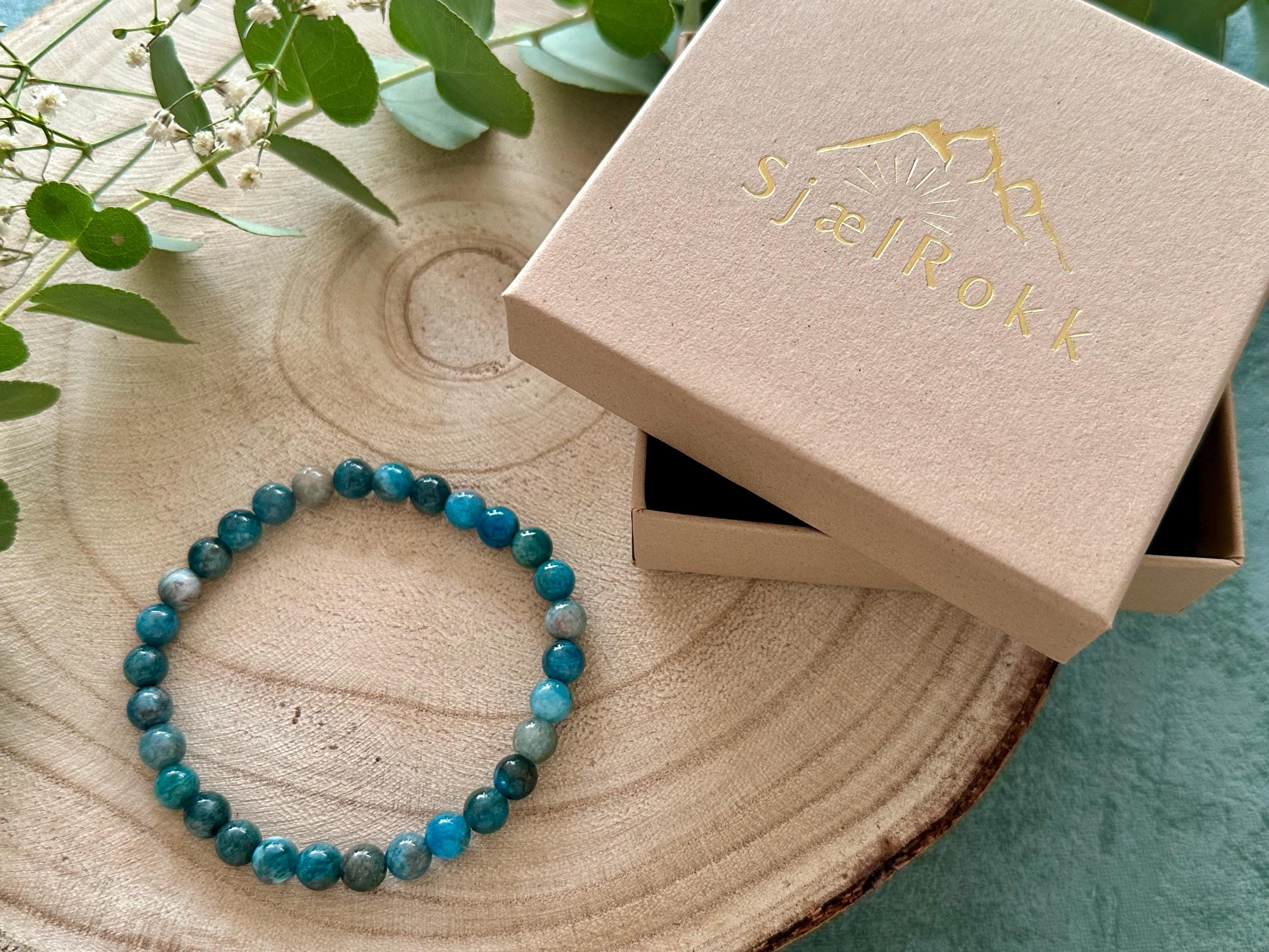 Natürliches Blautopas Armband - 3mm Kristallperlen Für Damen