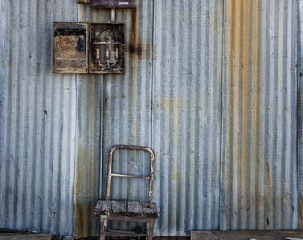 Route 66 Daggett Garage &quot;Hot Seat&quot; Fine Art Print