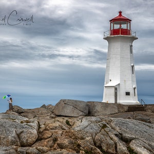 Peggy&#39;s Point Light, Peggy&#39;s Cove Nova Scotia  Fine Art Print &quot;Let It Rain&quot;