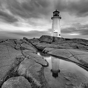 Peggys Point Light, Peggys Cove Nova Scotia &quot;Peggy&#39;s Reflections&quot; Fine Art Print