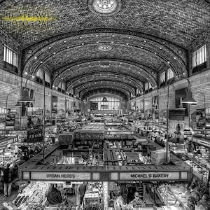 West Side Market Cleveland Ohio Fine Art Black and White Photographic Print