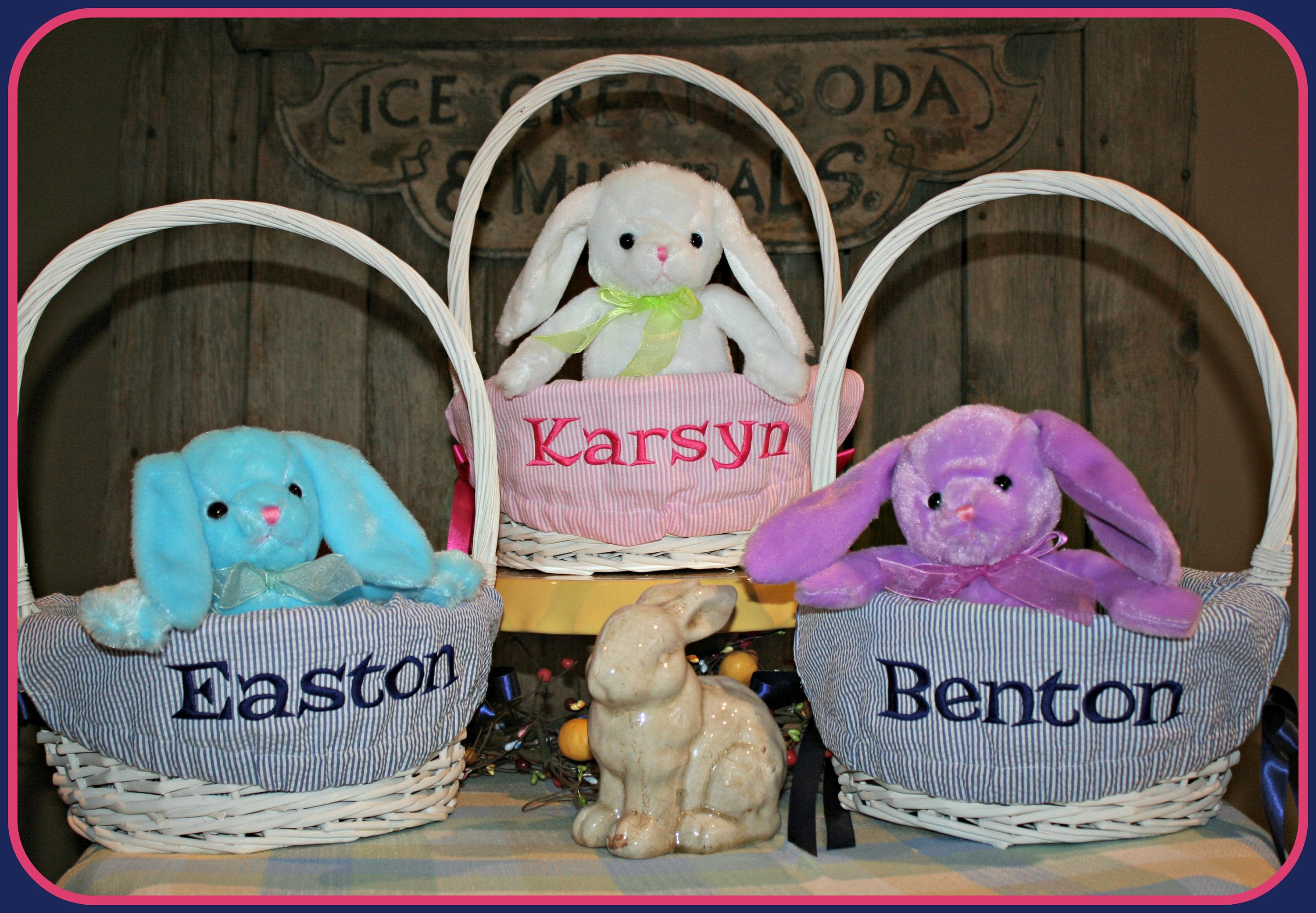 White Easter Basket, Easter Basket, Custom Easter Basket, Wicker Easter