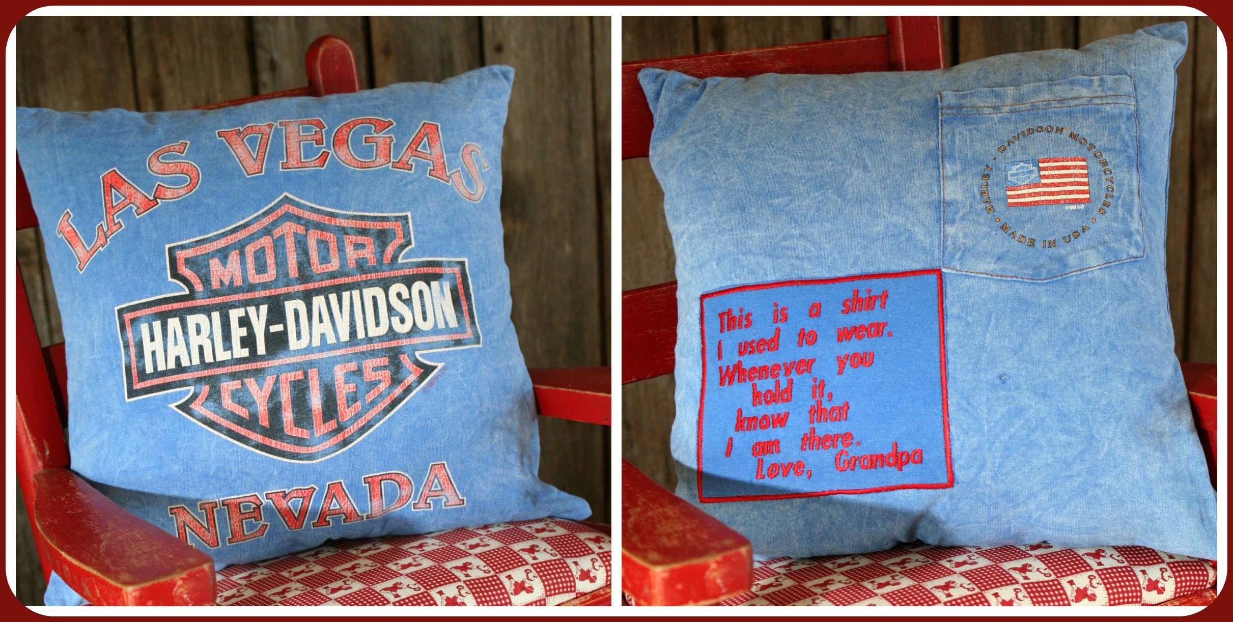 Memory Pillow/Keepsake Pillow made from your loved ones shirt