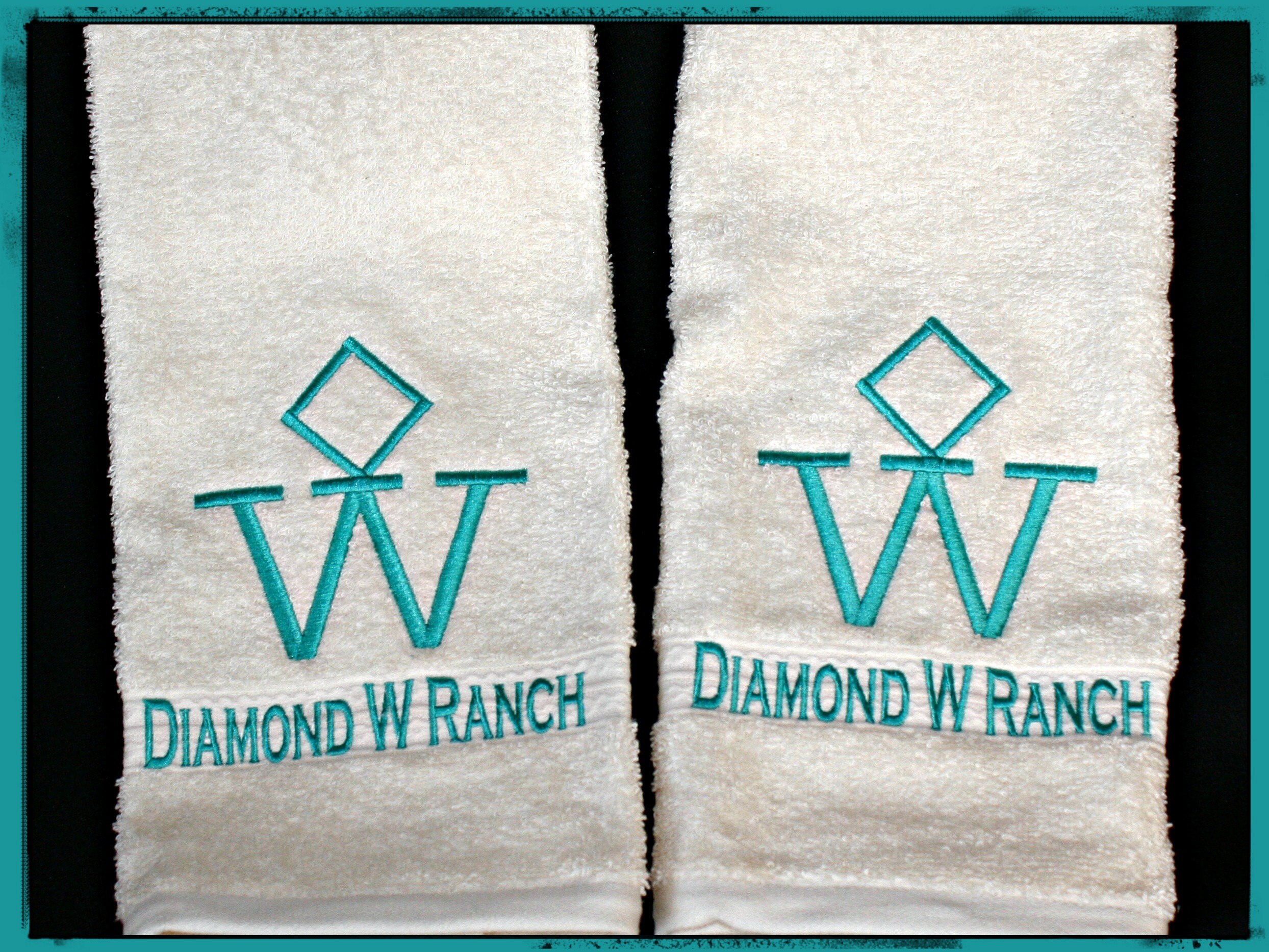 2 Hand Towels with Custom Brands