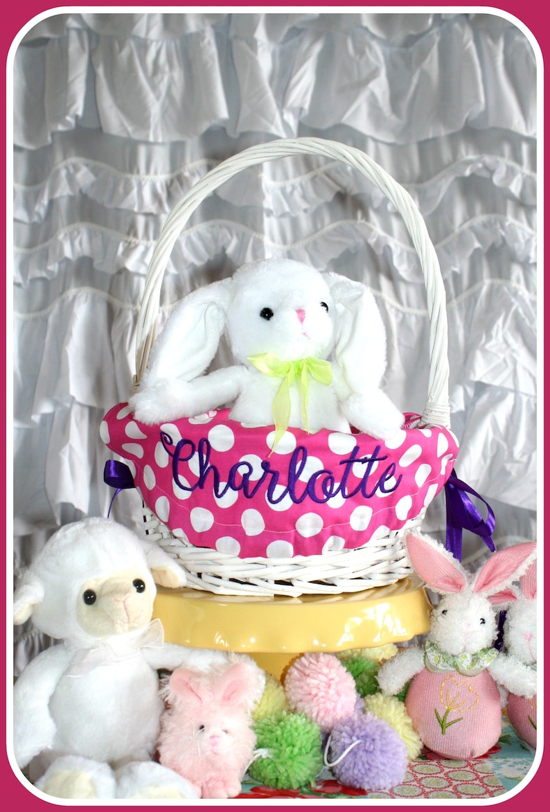 White Easter Basket Easter Basket Custom Easter Basket Etsy