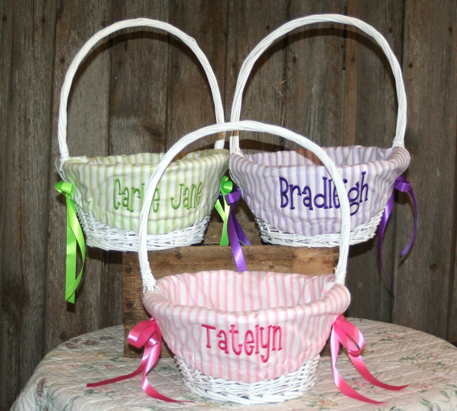 White Easter Basket, Easter Basket, Custom Easter Basket, Wicker Easter