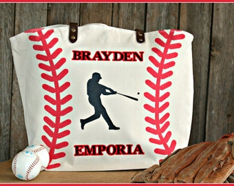 Custom Distressed Baseball Tote/Bag