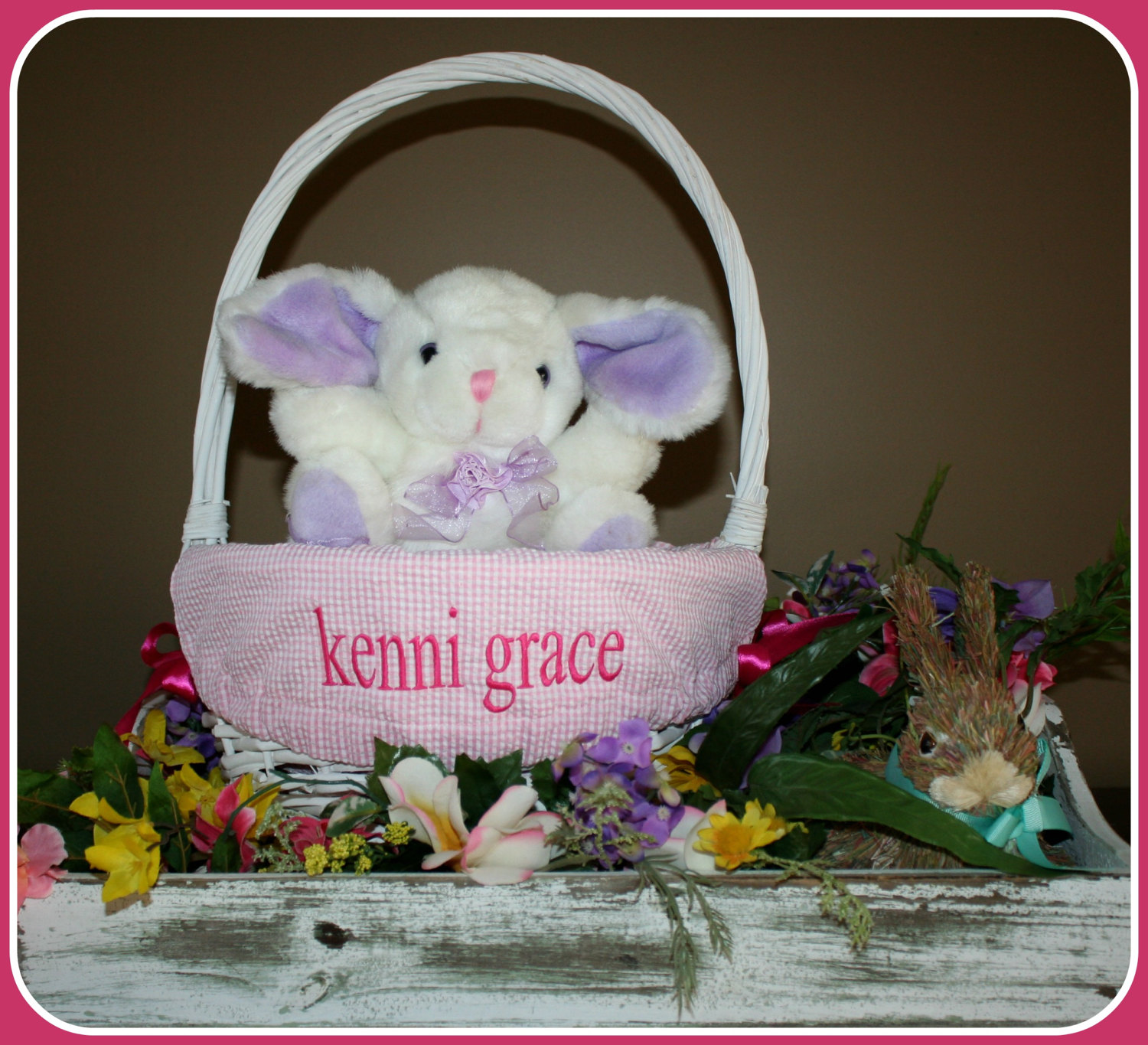 White Easter Basket, Easter Basket, Custom Easter Basket, Wicker Easter