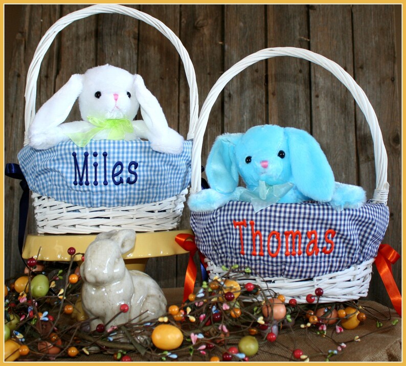 White Easter Basket Easter Basket Custom Easter Basket Etsy