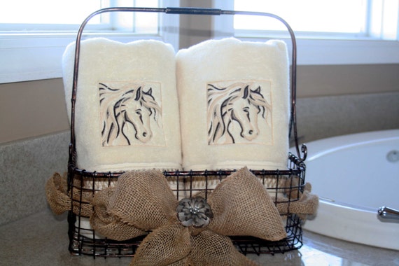 Custom Set (2) of Monogrammed Bath Towels