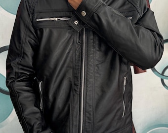 Handmade Men's Black Leather Jacket – Classic Biker & Street Style | Custom Leather Jacket by WearHivePK