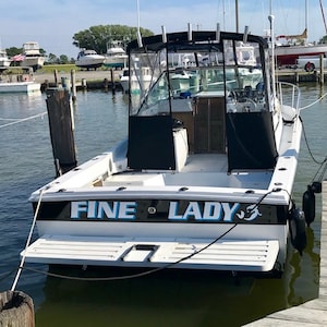 Boat Name Decal Custom Personalized Vinyl Lettering  Sticker + 1 Shadow Color 9&quot; x 55&quot; USA Made
