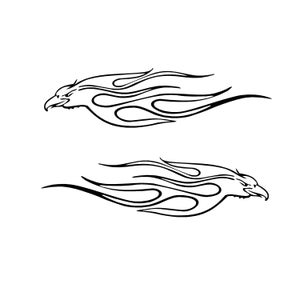 Vinyl Flames Decals Car Truck RV Golf Cart Stickers Vehicle Tribal Bird # 5 USA Made
