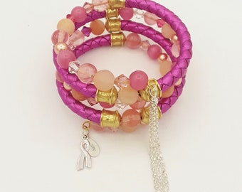 Memory Wire Armband - Cancer Awareness