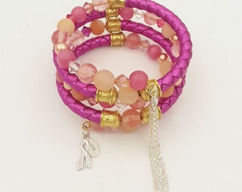 Memory Wire Bracelet - Cancer Awareness