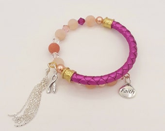 Memory Wire Bracelet - Cancer Awareness