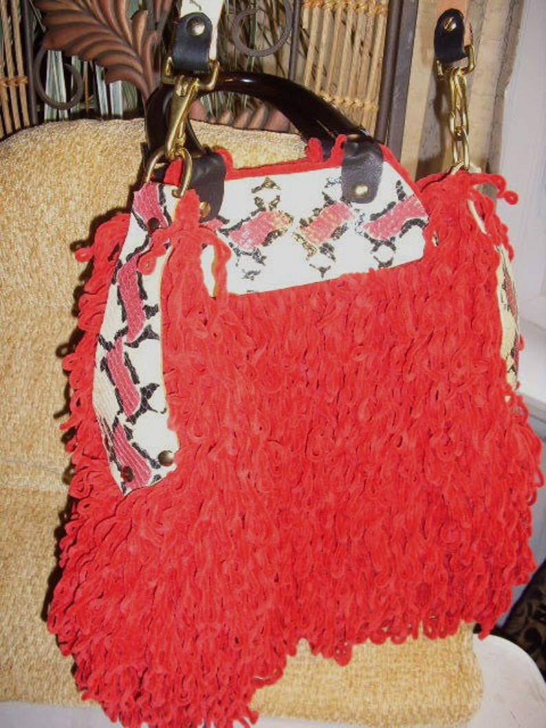 Red Crochet Handbag image 2