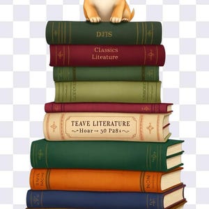 Marcador digital de libros y perros coloridos PNG: linda descarga ilustrada con fondo transparente