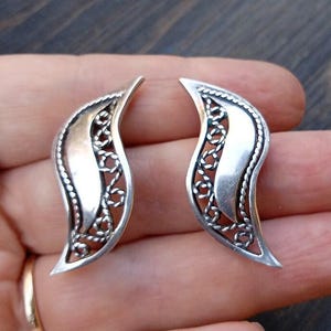 Vintage Silver earrings\floral Vintage silver/Earrings flowers/big Vintage earrings USSR/sterling Silver earrings\Collectible earrings