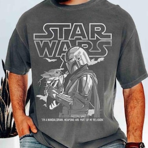 Disney Star Wars Mandalorian & Grogu Retro Shirt, Happy Father's Day 2026 Tee, Dad and Son, Cool Dads Club, Best Dads Ever, WDW Family Trip image 1