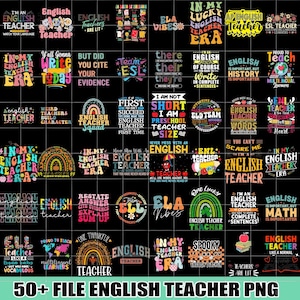 50+ English Teacher PNG Bundle, English Teacher Png, Teacher Png, Funny English Teacher Gift Png, Punctuation Png, Grammer Png, Teacher Png