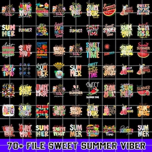 70+ Sweet Summer PNG Bundle , Watermelon Bow Png, Strawberries Png, Sweet Summer Time Png, Preppy Summer Vibes,Retro Floral Summer