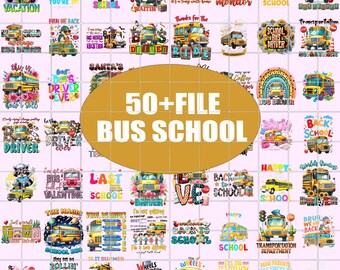 50+ School bus Png Bundle, Bus Driver, School Time, Funny Png, Driver Cliparts, Love My Jobe, Back To school, Commercial use, School PNG