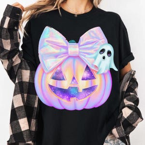 Schillernder Geist-Kürbis PNG, Kokettes Halloween-Design, Schillernder Geist-Kürbis Design, Halloween PNG, Girly Halloween Png, Süßer Geist Png