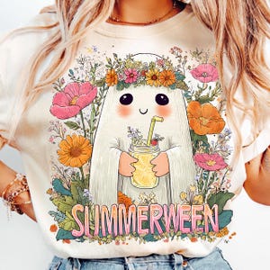 Ghost Summer Halloween png, Funny summer Halloween Png,Vintage Summer png, Halloween cocktail summer png, summer Shirt png, Retro