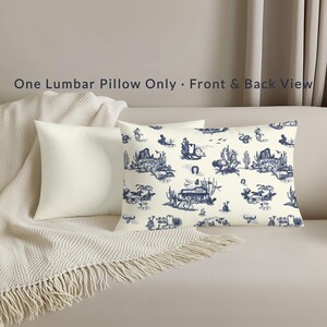 Lendenkissen im Western-Stil · Marineblauer Cowboy-Print · Ranch-Stil