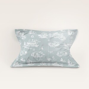 Kissenbezug im Western-Stil · Staubblauer Cowboy-Print · Bettwäsche im Ranch-Stil