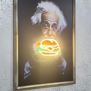 Einstein Neon Burger LED Art: Pop Art Wall Decor