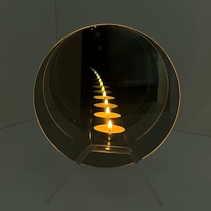 Infinity Mirror Candle Holder- Modern Ambient Decor-Unique Gift & Home Decor Piece-Minimal and Stylish Light Effect-Infinity Mirror For Gift