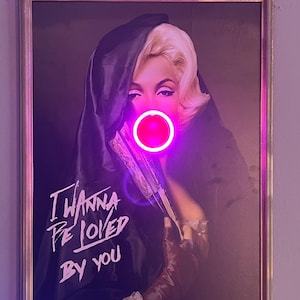 Marilyn Monroe-Pop Art Wall Decoration-Marilyn inspired Neon Poster-Pop Art Neon Light Wall Decor-Framed LED Art Gift For Her-Glam Pop Neon