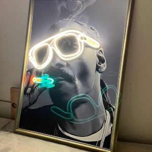 Custom Neon Rap Art Poster: LED Light-Up Wall Decor